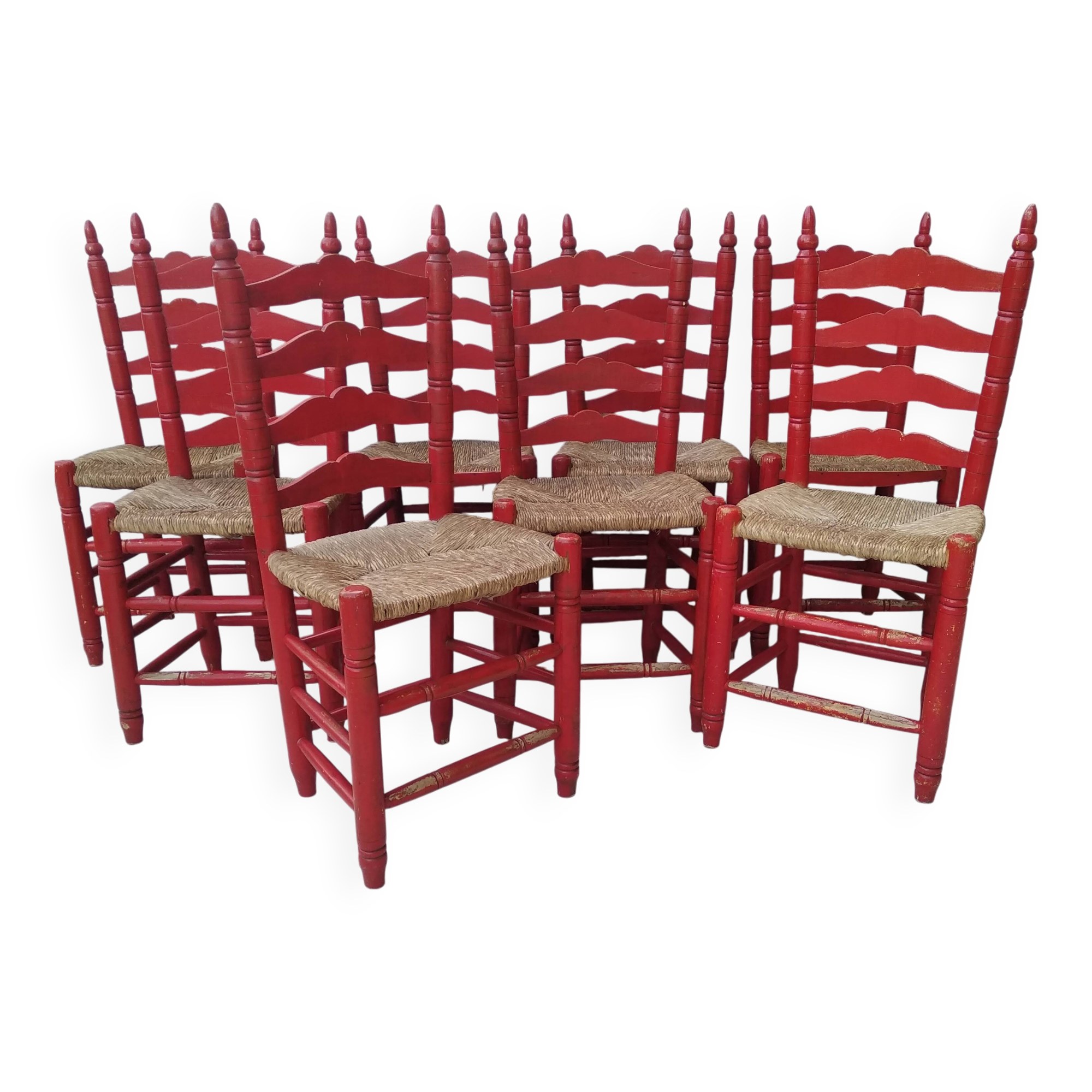 6 chaises paillées Vintage