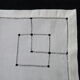 Set of 6 antique white linen tea towels with small days
