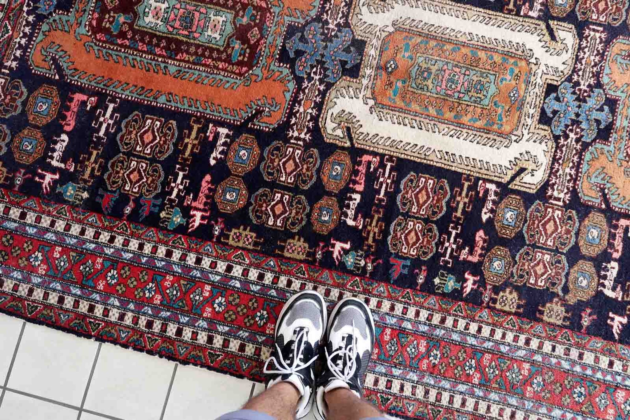 Vintage Armenian carpet Yerevan handmade 169cm x 269cm 1960s