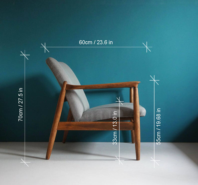 Vintage Armchair from Mid Century designed by Edmund Homa, Restored