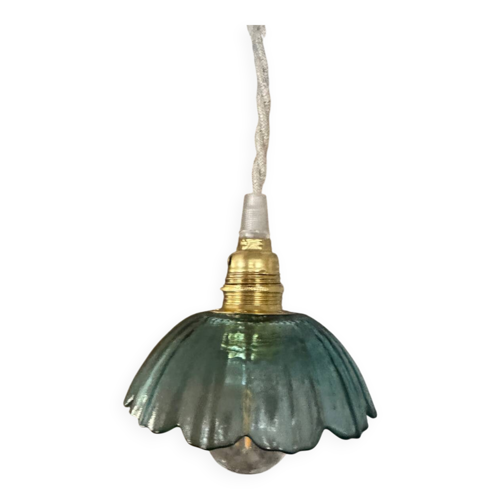 Small vintage blue portable lamp