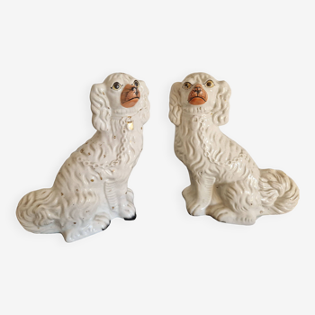 Paire de chiens ceramique staffordshire xixe