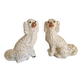 Paire de chiens ceramique staffordshire xixe