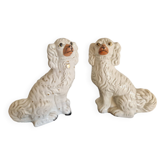 Pair of staffordshire ceramic dogs 19th c.