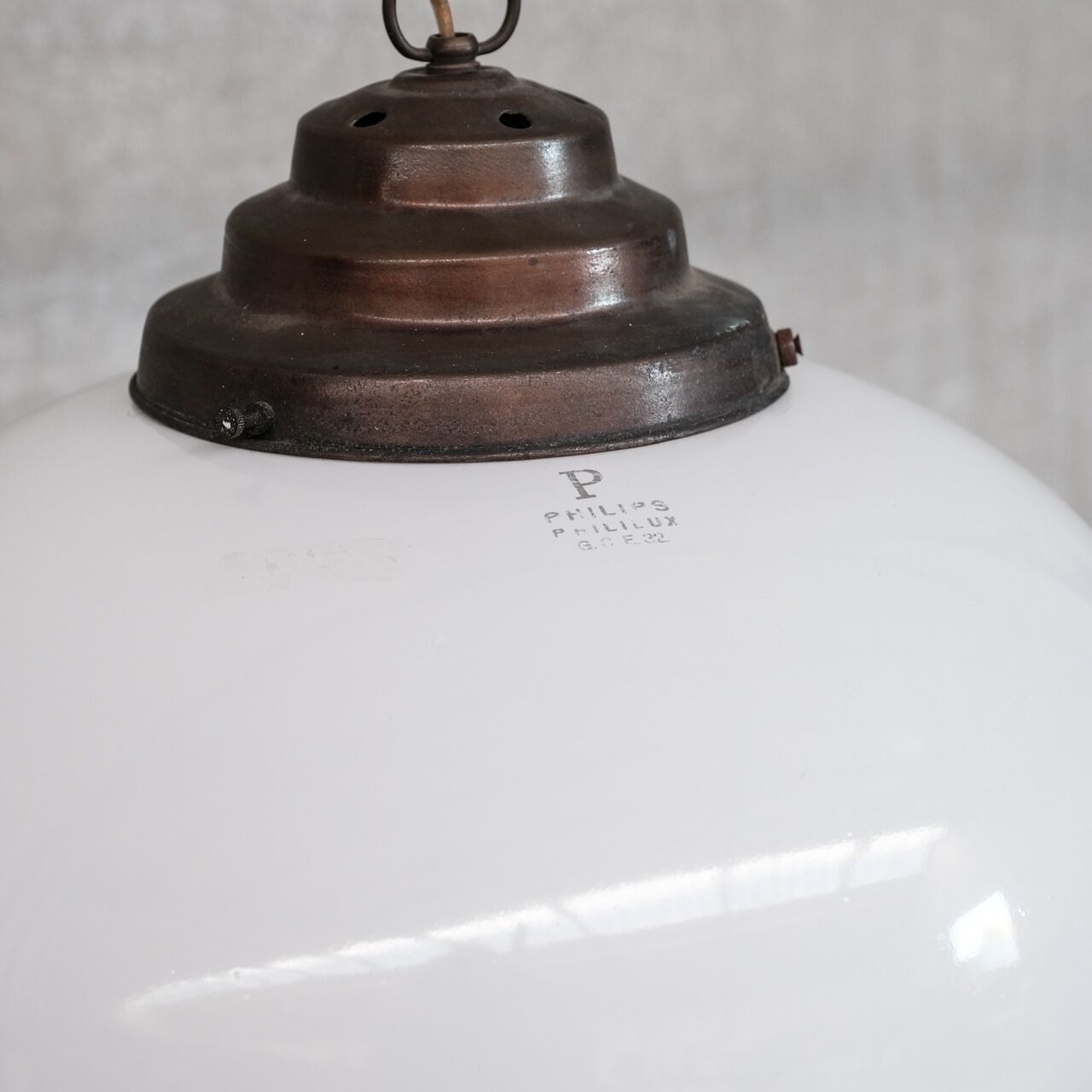 Mid-century three tone glass philips pendant light