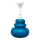 Turquoise glass and painted white wood pendant – 1970s