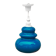 Turquoise glass and painted white wood pendant – 1970s