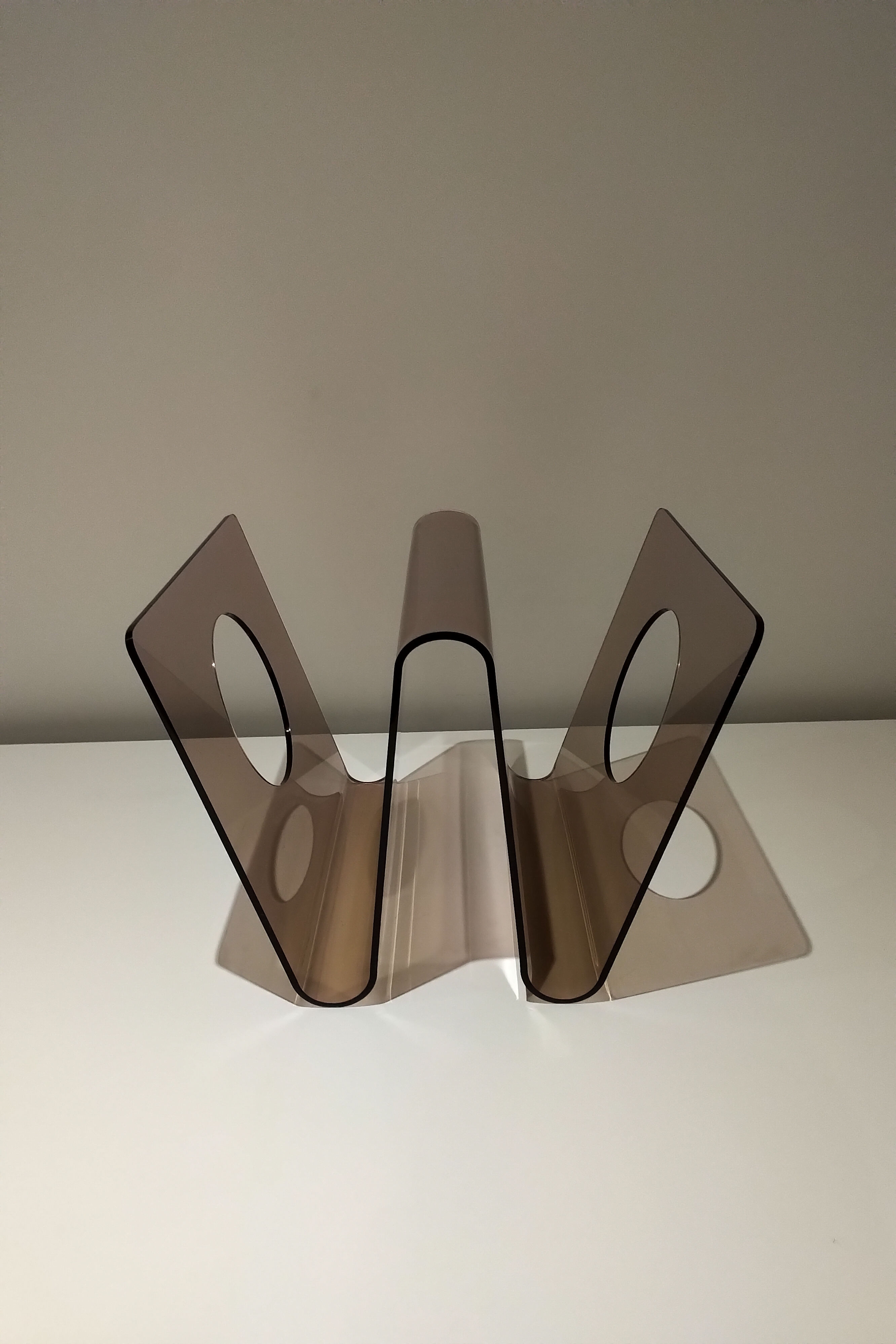 Michel Dumas plexiglass design magazine holders, 1970s