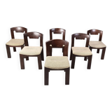 Vintage Brutalist Dining Chairs, Set of 6 - 1970s