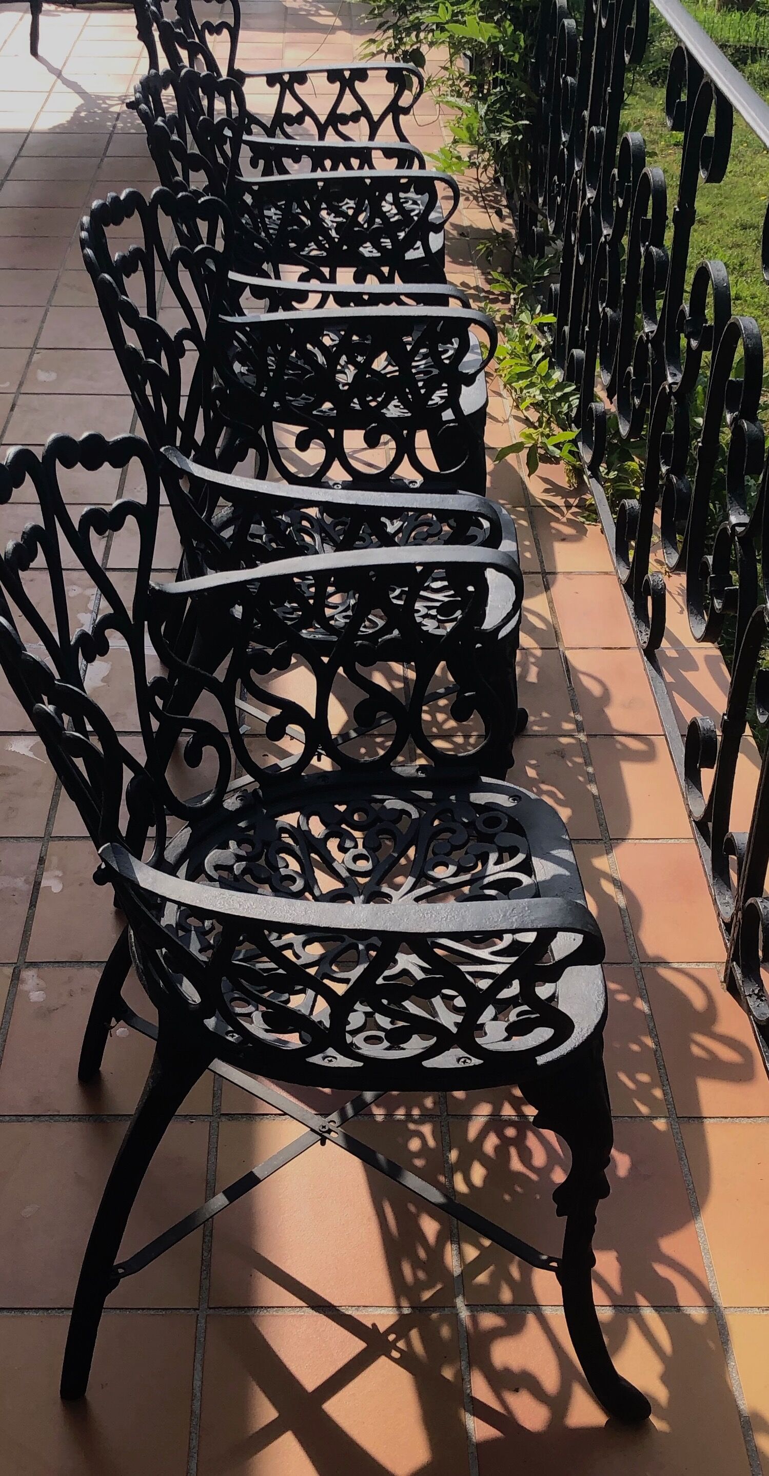 Ancient cast iron garden lounge