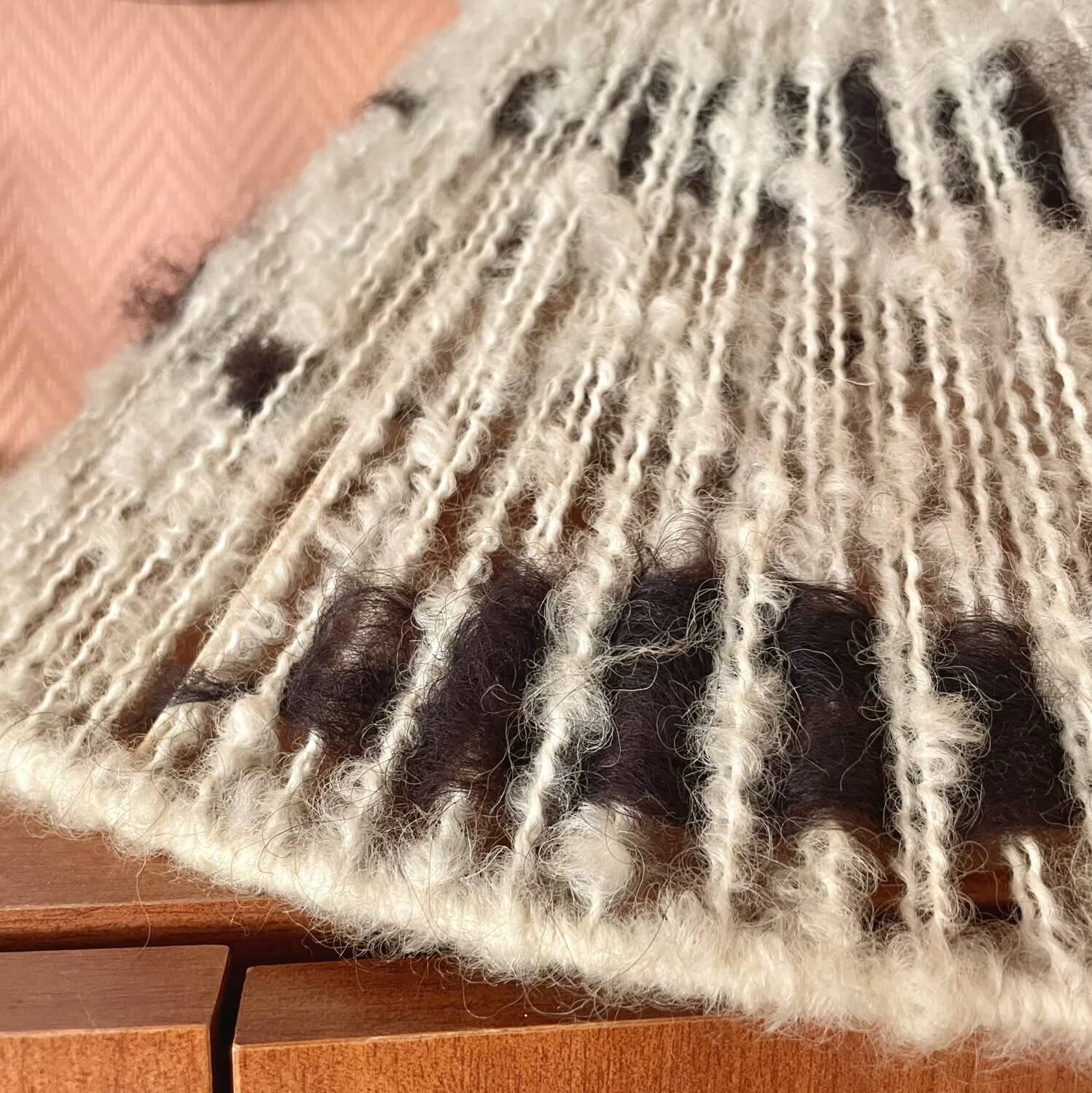 Vintage woven wool lampshade