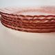 set of 6 Rosaline dessert plates in pink swirl glass