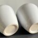 Pair of White Ceramic Candle Holders