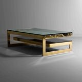 Table Basse Plaquée Or en Forme de G de Belgochrom, 1970s