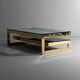 Gold Plated G-Shaped Coffee Table from Belgochrom, 1970s