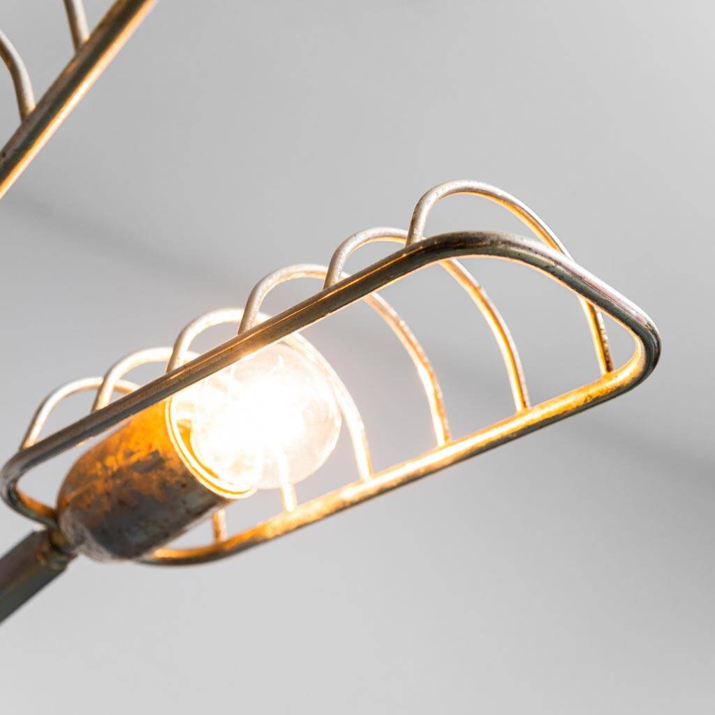 70s vintage modern antique 3-light floor lamp