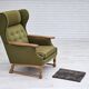 1970s, Danish highback armchair, wool, oak