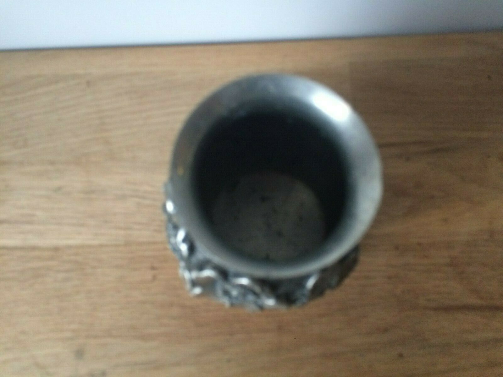 Tin vase signed L Rozay