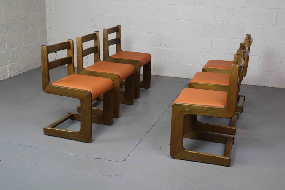 Six vintage Casala cantilever chairs