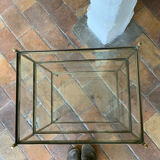 Brass and glass side table
