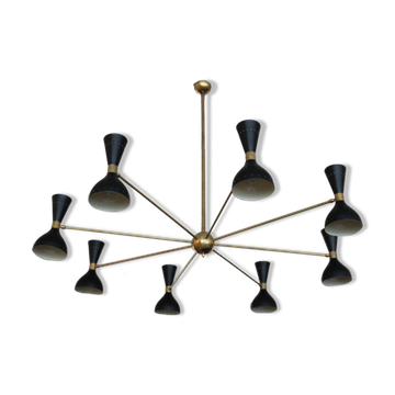 Lustre moonlight 8 bras noir