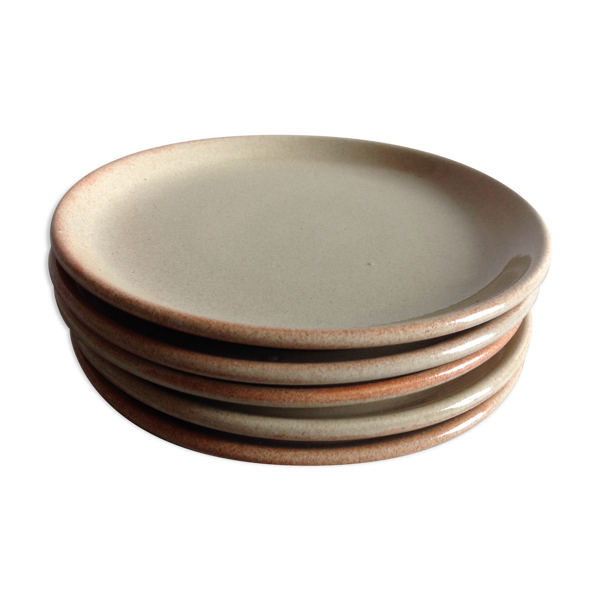 Lot de 5 assiettes à dessert en grès