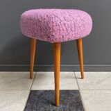 Pink foot stool triangle shape 1960s