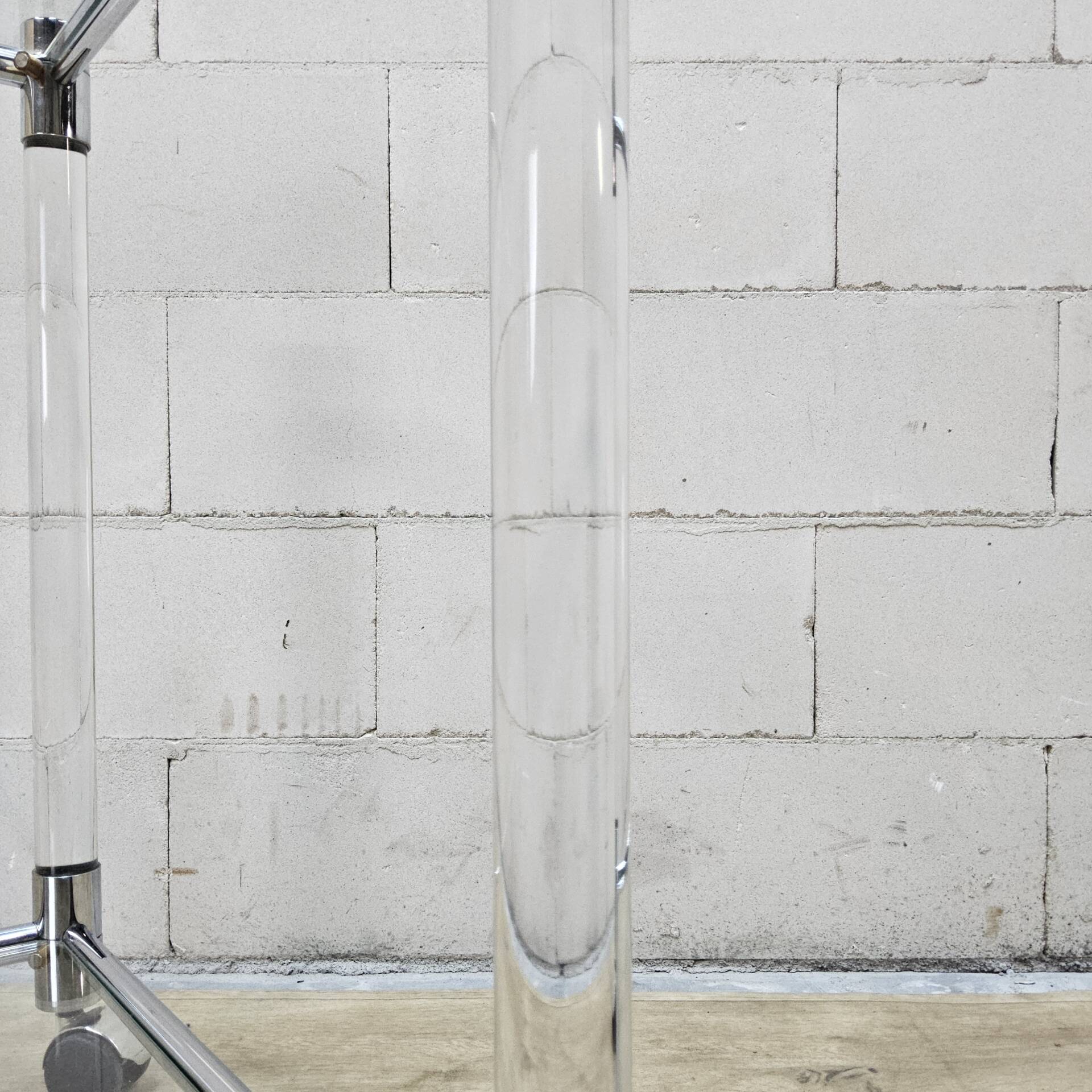 Vintage glass and chrome drinks trolley / tea trolley / side table