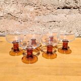 Suite of 6 cocktail glasses 70s
