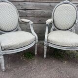 Pair of Louis XVI style armchairs