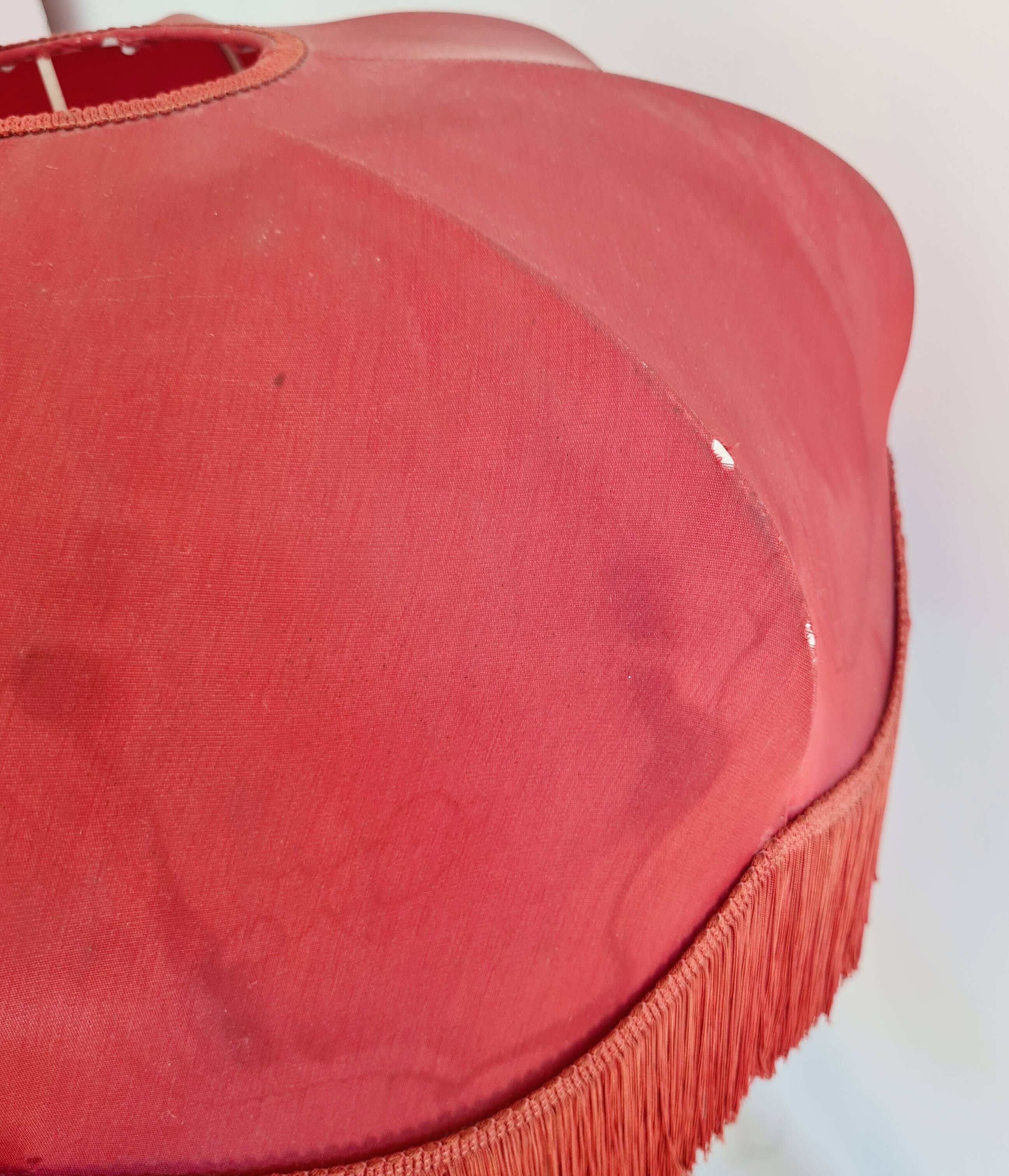 Antique red palm tree lamp, Italian design, 70s