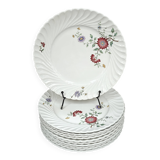 Set of 11 flat plates KG Lunéville Service Fleurs des Indes
