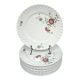 Set of 11 flat plates KG Lunéville Service Fleurs des Indes