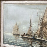 Oil painting on canvas, navy signed G. Luigi
