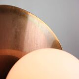 Vintage Italian Copper and Opaline Chandelier, 70s