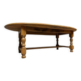 Very large Louis XIII style coffee table in solid oak circa 1900