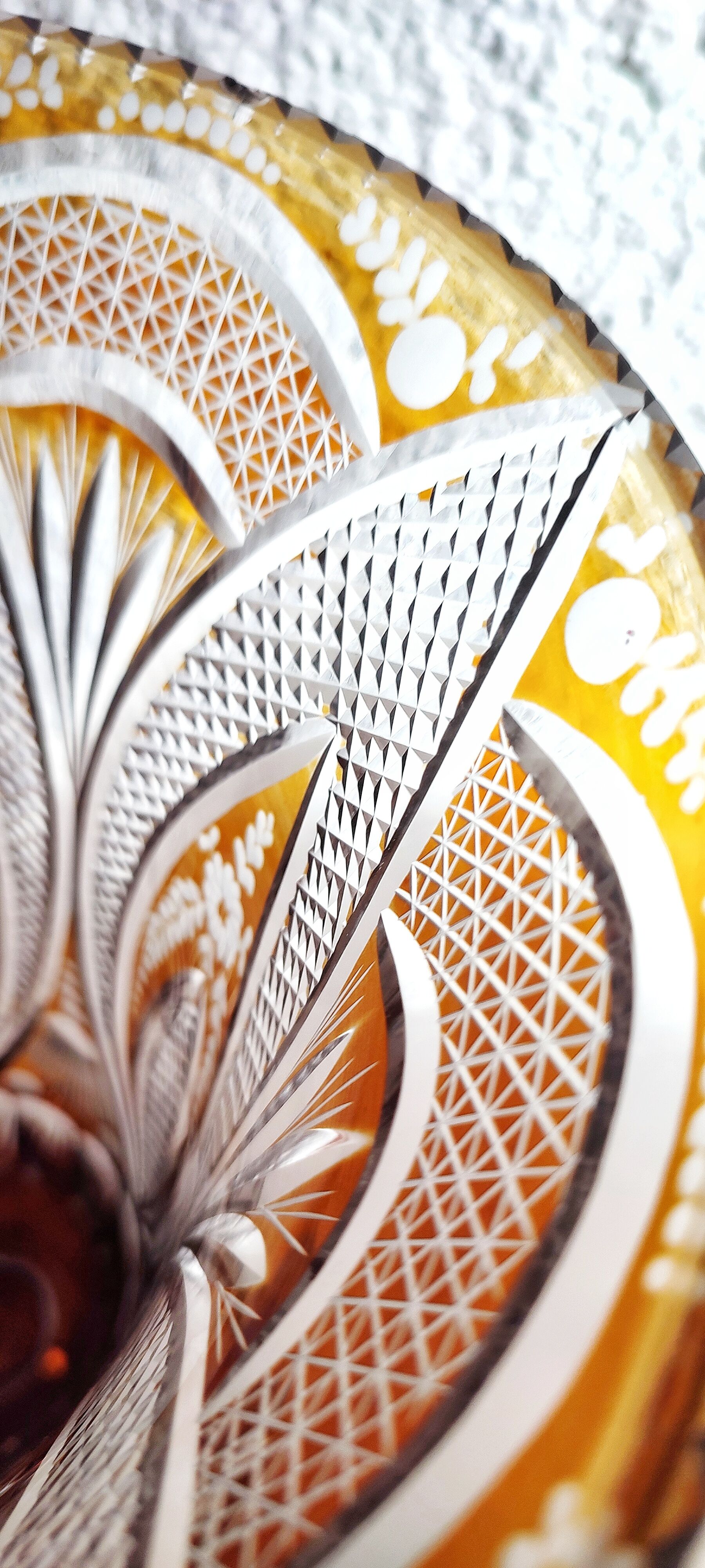 Bohemian glass vase. Czech Republic 1980s.