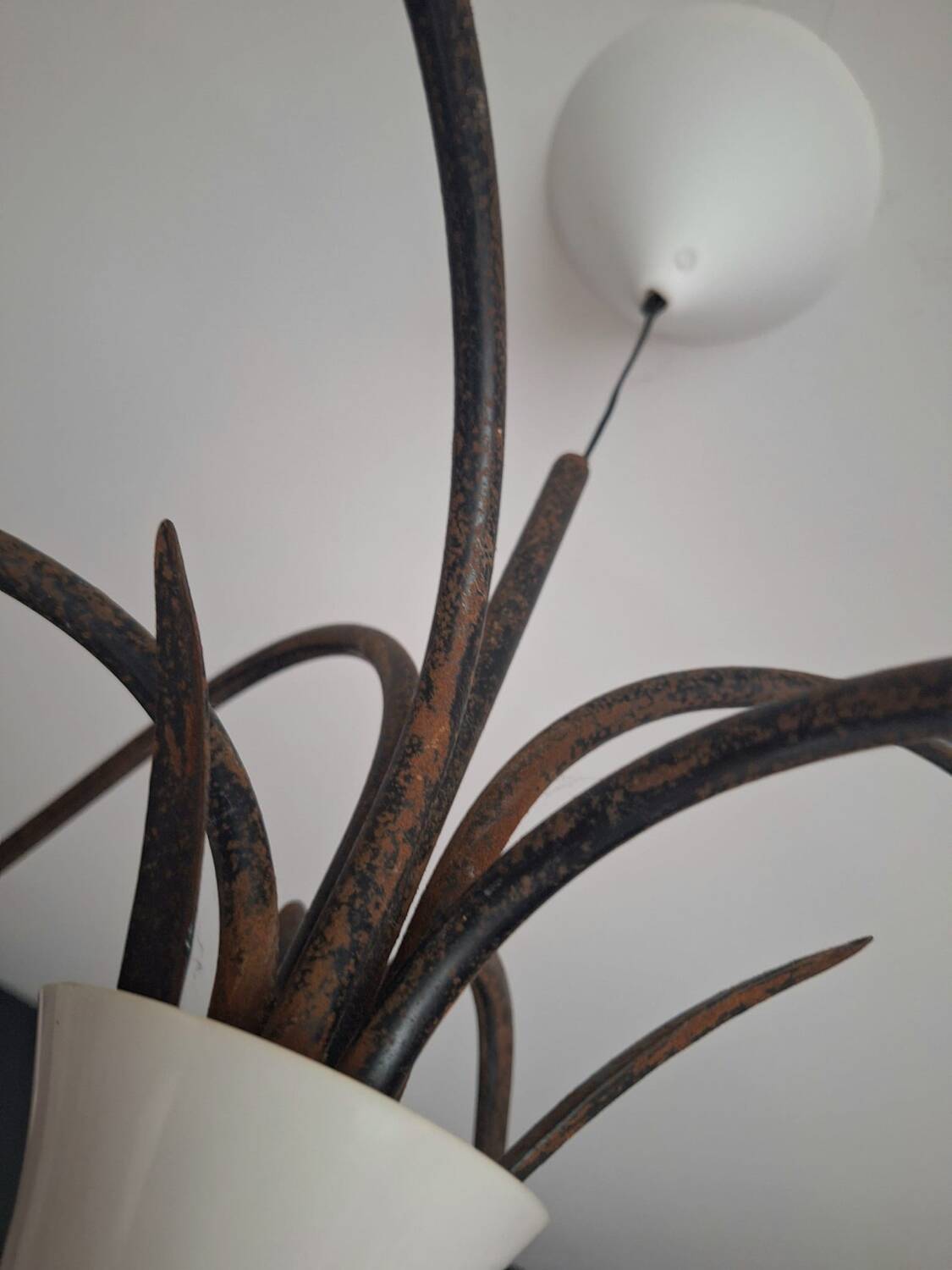 Vintage spider chandelier, old sputnik light fixture