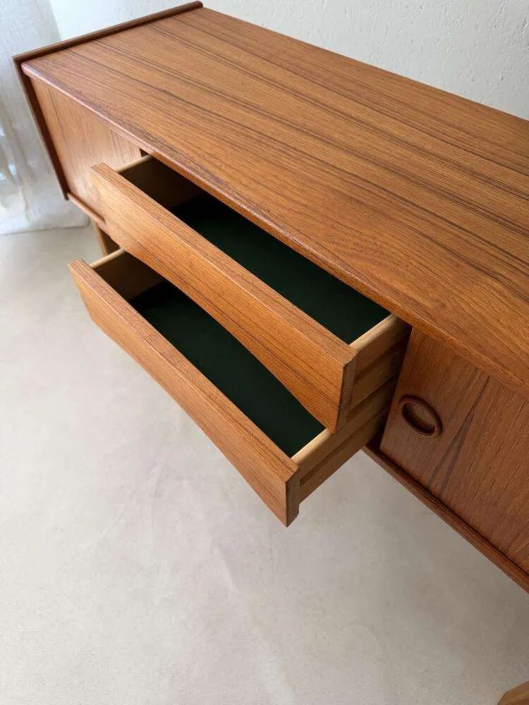 Scandinavian teak sideboard 1960s compact Danish design cabinet