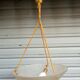 Art Deco ceiling lamp/chandelier in white pressed molded glass in working order