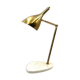 Golden brass table with Carrara marble base, Italy ca. 1980
