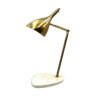 Lampe de table en laiton doré avec base en marbre de Carrare, Italie vers 1980