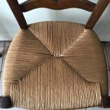 Wooden and straw chairs