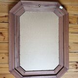 Large beveled mirror in cherry wood frame