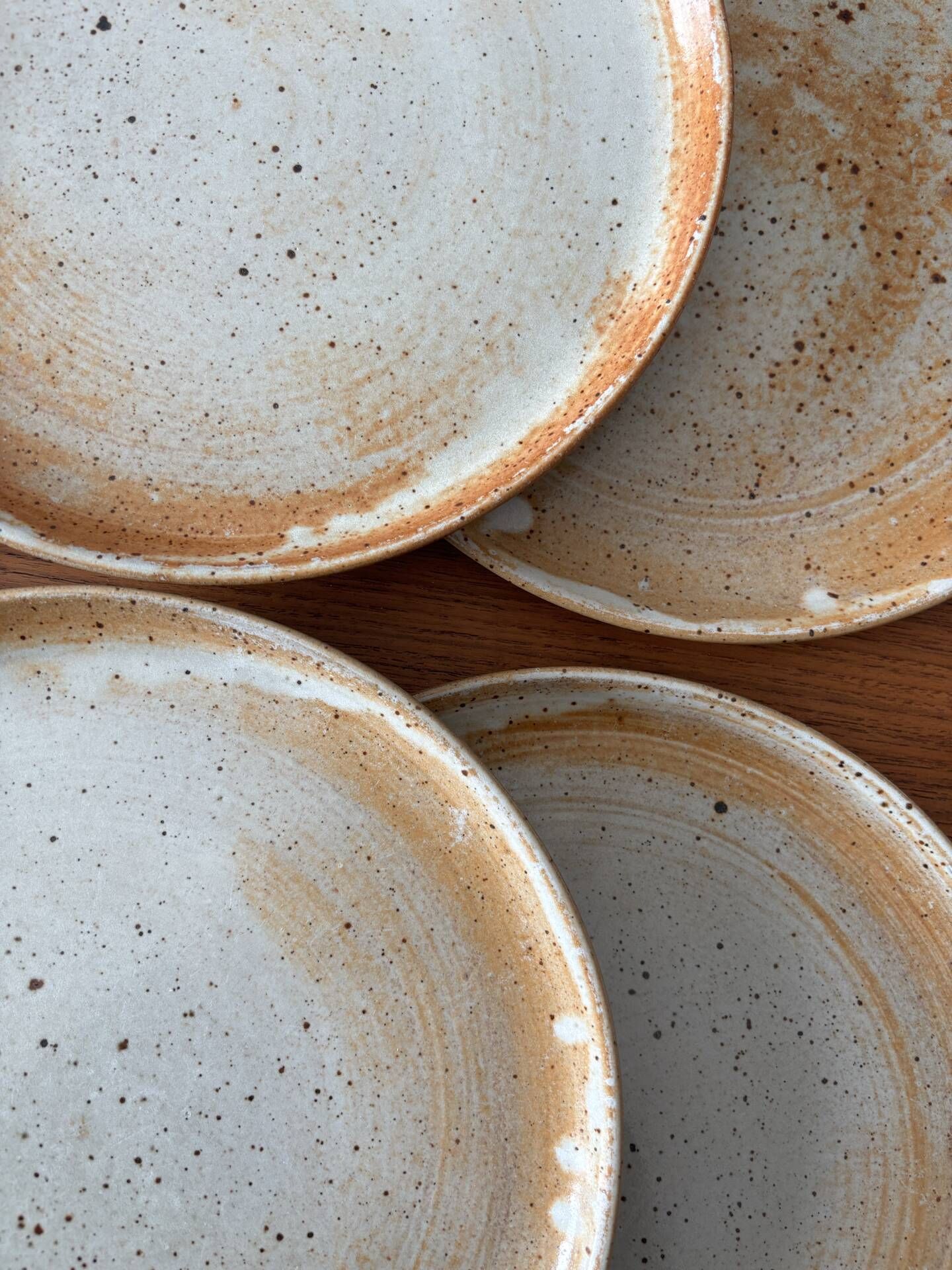 Lot de 6 assiettes en grès vintage - assiettes de présentation grès ém