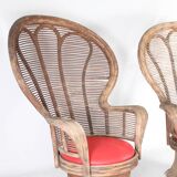 Pair of rattan armchairs
