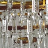 1900s Brass and Crystal Cascade Chandelier