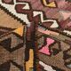 4x13 Kilim Long Wide Brown Handmade Turkish Kilim Runner Rug, 131x404 Cm
