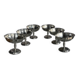 6 vintage stainless steel ice cream cups