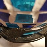 Blue mosaic glass egg lamp
